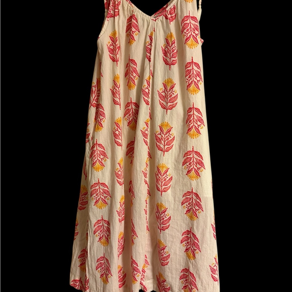 Old Navy Cream Maxi Dress with Pink and Yellow Floral Print